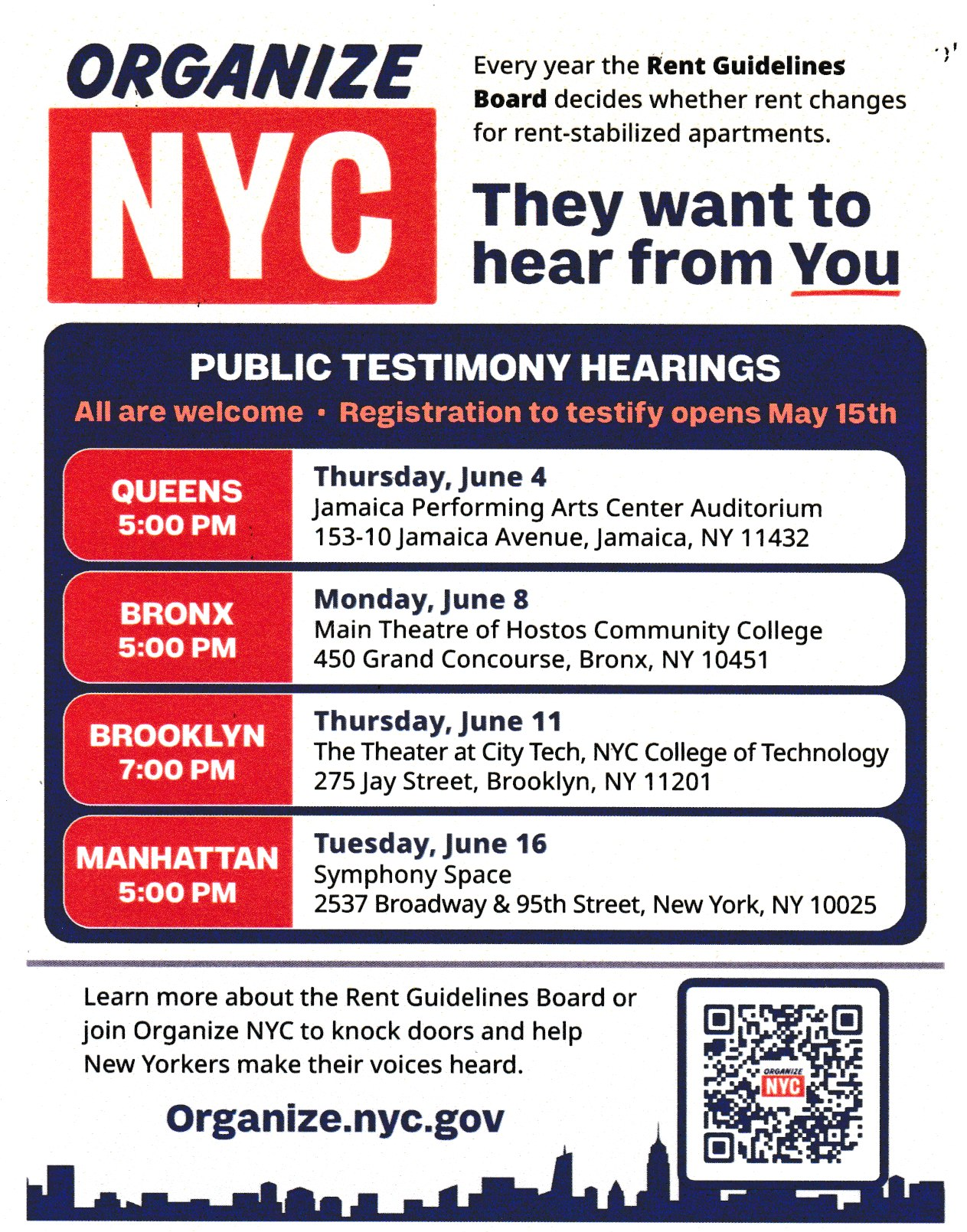 NYC Rent Guidelines Board Public Hearings 2026